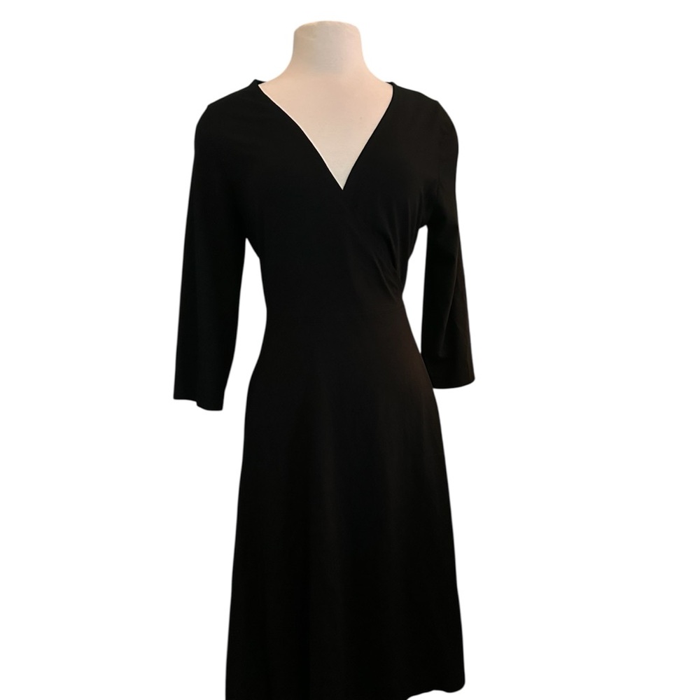 Eileen Fisher Elegant Black V-Neck Dress